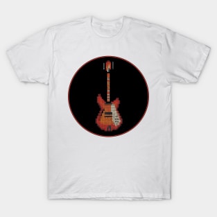 Tiled Pixel 360 12-String Guitar in a Black Circle T-Shirt